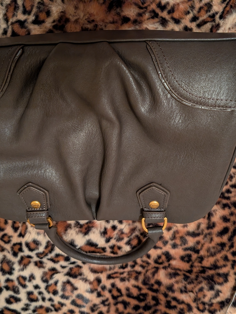 Juicy Couture Dark Brown Satchel with Pink Bow and Gold Hardware - Picture 7 of 12